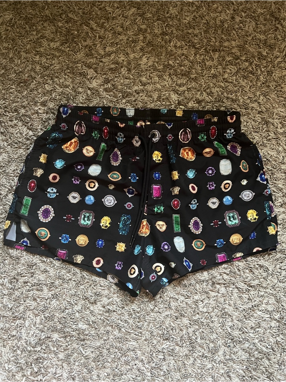 Versace Black Jewel-Print Athletic Shorts - Picture 6 of 6